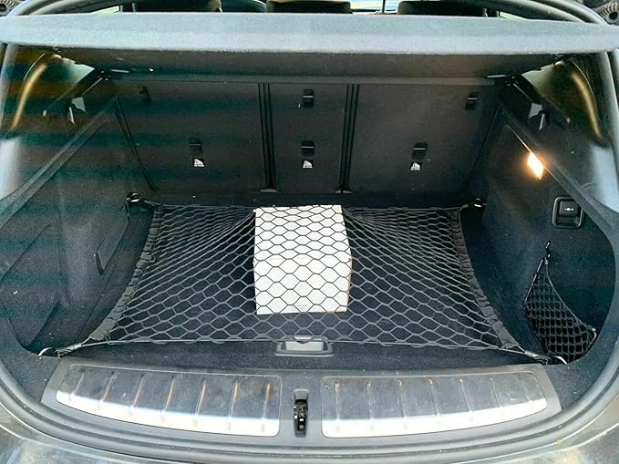 Rear Trunk Organizer Cargo Net for BMW X2 2018-2023 – Floor Style Cargo Net for SUV Truck - Premium Mesh Elastic Car Trunk Organizer Vehicle Carrier Storage – Compatible with BMW X2