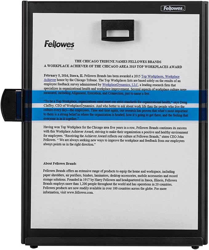 Fellowes Kopy-Aid Black Letter Copyholder (11053), 11.4" x 10.6" x 8.4"