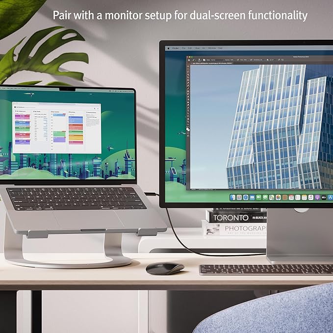 Twelve South Curve SE Ergonomic Aluminum Laptop and MacBook Stand with Anti-Slip Silicone to Prevent Scratching | Compatible with 11" to 17” laptops
