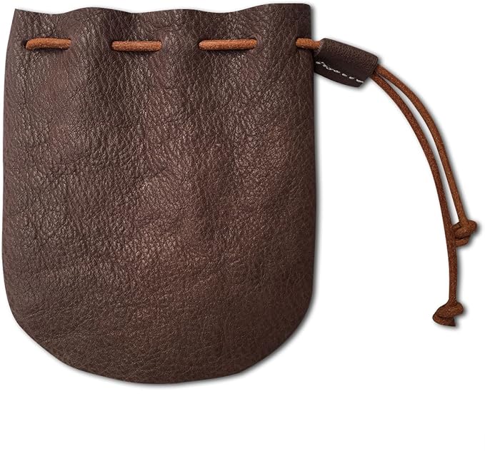 Fantastic Workmanship Genuine Leather Drawstring Coin Purse