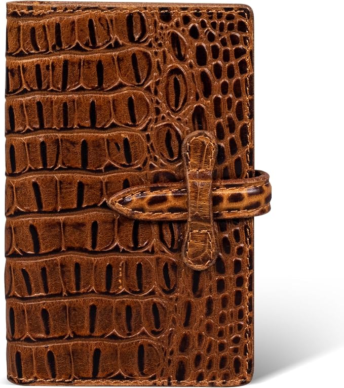 Genuine Leather Passport Holder Travel Bifold Wallet For Men And Women Slim RFID Blocking Brown