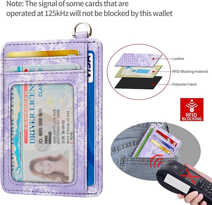 EcoVision Slim Minimalist Front Pocket Wallet, RFID Blocking Credit Card Holder Wallet with Detachable D-Shackle for Men Women