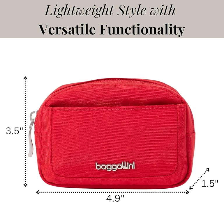 Baggallini Women's Pocket Cosmetic - Lightweight Bag - Travel Essentials Makeup Organizer Mini