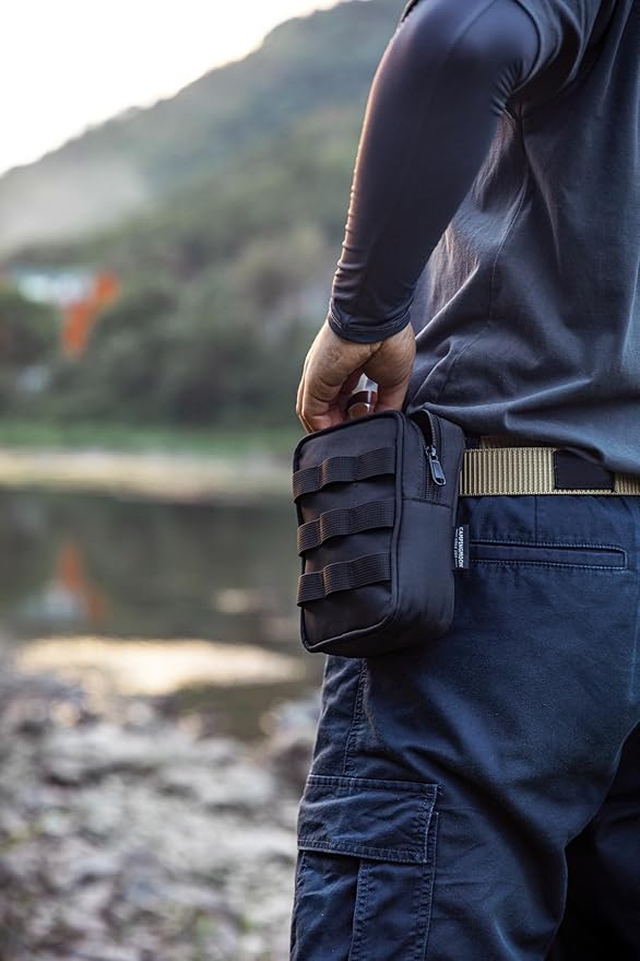 CAMPINGMOON Tactical MOLLE Pouch Compact EDC Organizer Bag Webbing Structured Utility Gear Pouch Belt Camping Hiking Outdoor