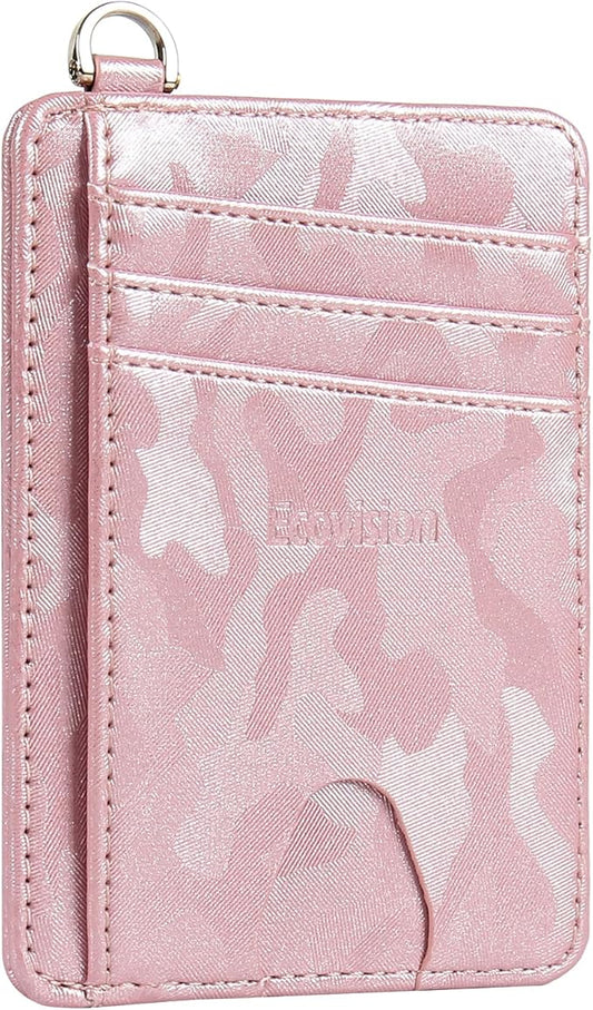 EcoVision Slim Minimalist Front Pocket Wallet, RFID Blocking Credit Card Holder Wallet with Detachable D-Shackle for Men Women