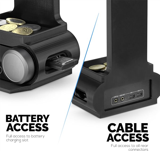 BRAINWAVZ Headphone Stand Designed for Steelseries Arctis Nova Pro, Elite and Pro Omni Wireless Headsets with Dock for the Wireless Base Station (HPS01)