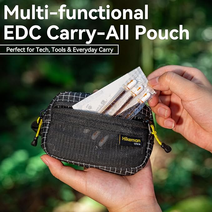 HIKEMAN EDC Multi-Purpose Pouch,Lightweight Small Tactical Pocket, Portable Nylon Molle Compatible Military Utility Pouch for Everyday Carry, Outdoor Camping