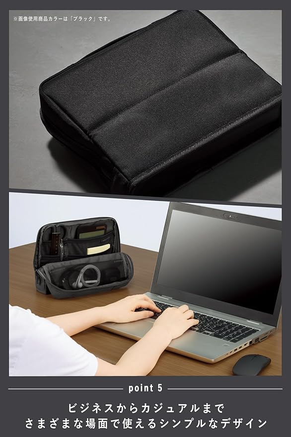 KOKUYO Pencil Case Pouch, Haco-Biz Standing Pen Pouch Bag, Foldable Stand up Pencil Holder Organizer, Large Capacity Portable Pencil Box for Office Supplies