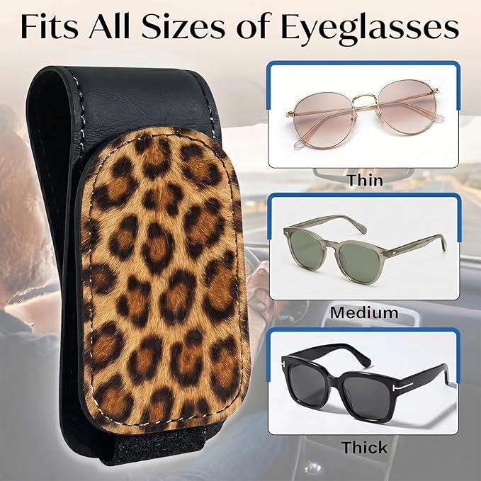 Sloth Car Sunglasses Holder Magnetic Leather Glasses Clip for Car Sun Visor Cute Sloth Cars Accessories Eyeglass Hanger Organizer Universal Visor Clip for Women and Men Gifts Decor