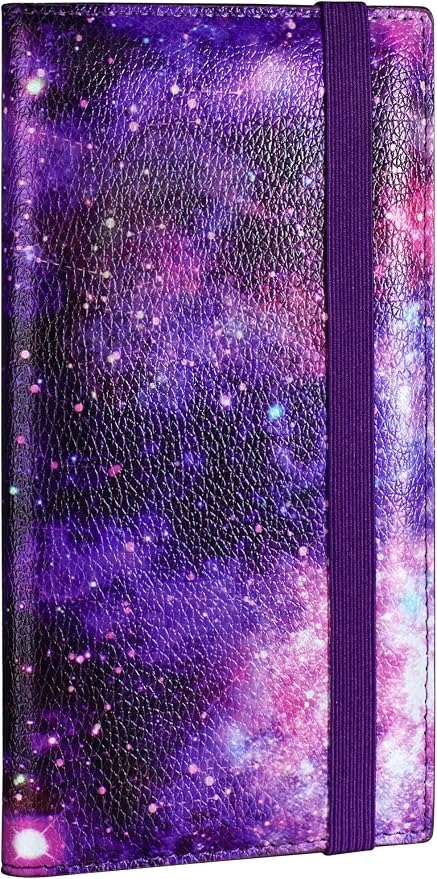 Zreal Checkbook Cover for Men & Women, Premium Vegan Leather Checkbook Holder for Top & Side Tear Duplicate Checks with RFID Blocking (Starry)