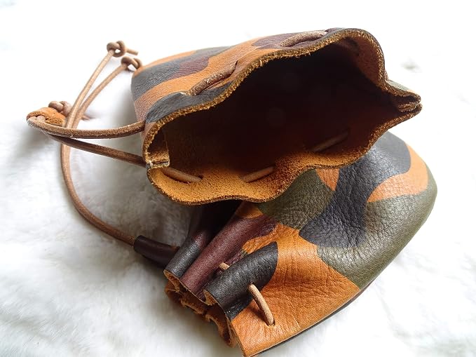 Fantastic Workmanship Genuine Leather Drawstring Coin Purse