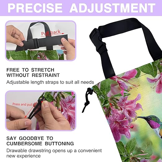Car Trash Bag Hummingbird with Hibiscus Car Trash Bin Leakproof Waterproof Car Trash Can for Back Seat, Foldable Car Garbage Bag with Adjustable Straps and Drawstring for Car Accessories
