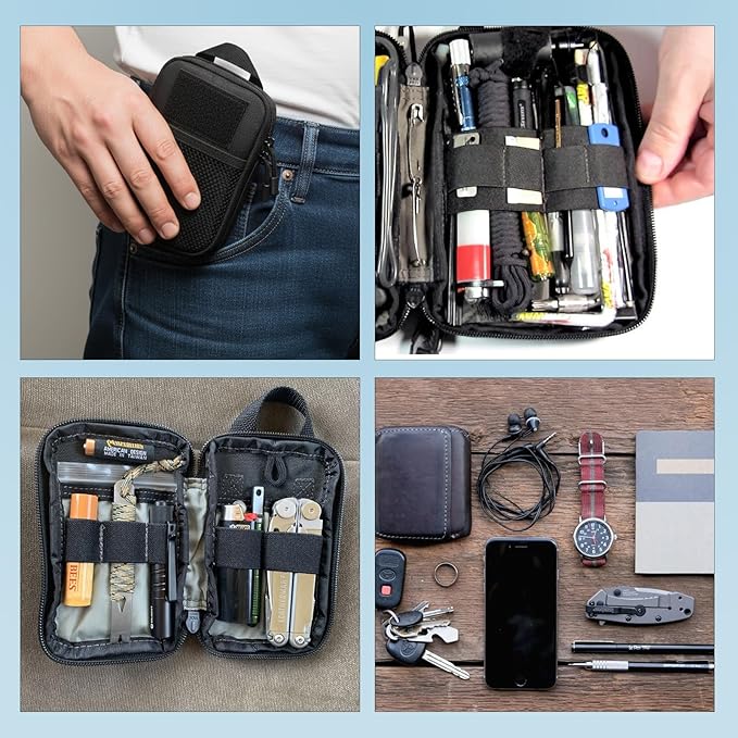 Mini EDC Pouch, Small Tactical EDC Molle Belt Pouch for Men, Portable Military Carry Accessory for Phone, Tools, and Essentials