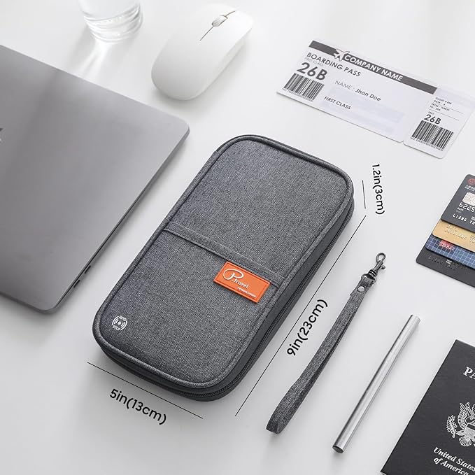 Family Passport Holder Organizer, RFID Blocking Travel Document Case, Lightweight Large Passport Cover Case Waterproof Bag Document Organizer for Women & Men