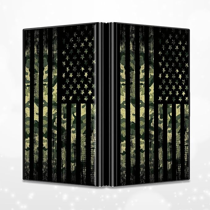 Slim Credit Card Holder, Military Camouflage American Flag RFID Blocking Metal Wallet for Men & Women, Aluminum Minimalist Hard Case Pocket-Sized Business Cards Organizer (Fits Up to 10 Cards)