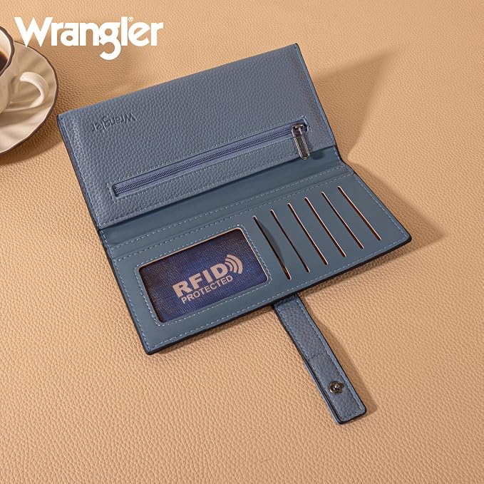 Montana West X Wrangler Wallets Women RFID Blocking Bifold Wallets, Card Cases & Money Organizers Clutch Wallet