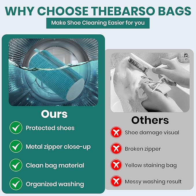 2 Pack Heavy Duty Shoe Wash Bags, 440g Reusable Sneaker Laundry Bags with Durable Zipper for Sneakers, Slippers & Boots – New2026