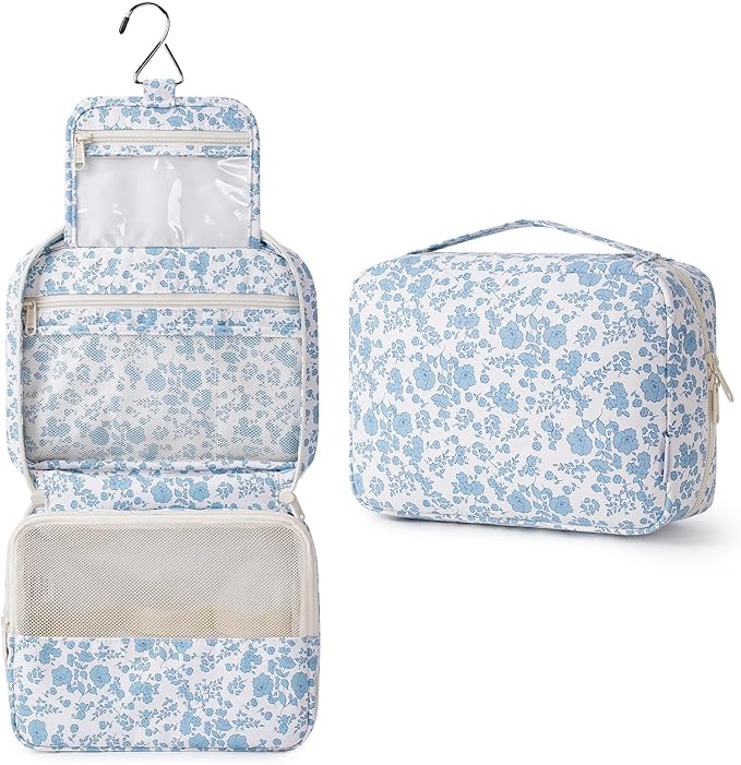 Narwey Small Hanging Travel Toiletry Bag for Women, Travel Bag for Toiletries, Makeup Bag Organizer Cosmetic Bags Make Up Bags for Girls