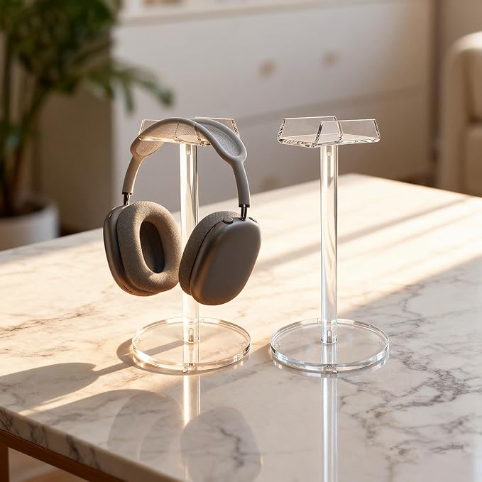 Acrylic Desktop Headphone Holder, Countertop Accessories Stand,Universal for All Music Gaming Headsets 1 Pack(DP015)