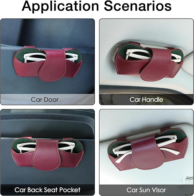 KINIVA Sunglass Clip & Holder, Magnetic Glasses Case for Car Organizer