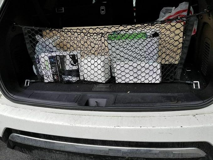 Trunk Organizer Cargo Net for Nissan Pathfinder 2013-2023–Envelope Style Cargo Net for SUV-Premium Mesh Car Trunk Organizer Vehicle Carrier Storage–Compatible with Nissan Pathfinder