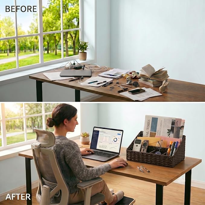 Mail Organizer Countertop, Mail Organizer, Mail Sorters, Magazine File Holder, Desk Organizer and Accessories, Dark Brown