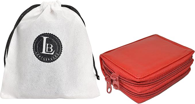 Leatherboss Leather RFID Identity Safe Double Zippered Accordion Wallet