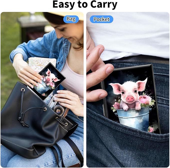 Metal Wallet,Credit Card Holder for Women Men,RFID Blocking Card Holder Mini Slim Aluminum Wallet ID Case Hard Case Business Card Holder Case,Cute Pig Bucket