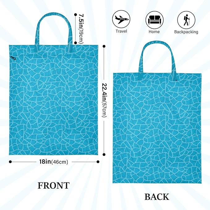 Travel Laundry Bags 2 PC Wet Dry Bag with Handle Dirty Clothes Organizer for Swimsuits Beach Camping Waterproof Washable Summer Pool Water Blue