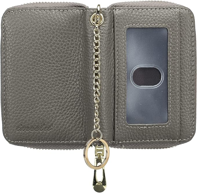 imeetu Rfid Credit Card Holder,Genuine Leather Businese Card Case,Rfid Blocking Wallet for Women & Men