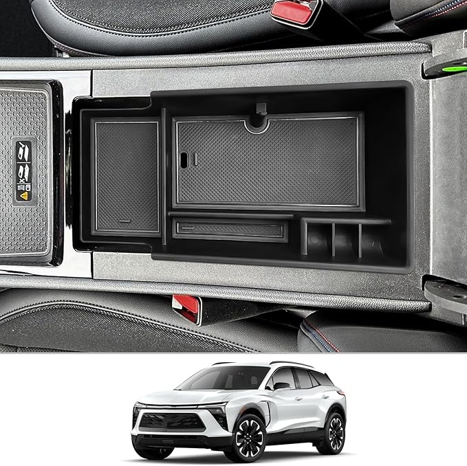 CDEFG for 2024 2025 Chevy Blazer EV Center Console Organizer Tray Compatible with 2024 2025 Chevrolet Blazer EV RS LT Accessories Middle Console Armrest Storage Box Coin Holder(NOT FOR BLAZER)