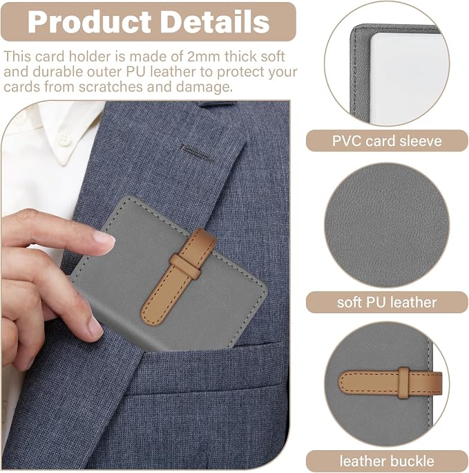 Credit Card Holder with 26 Suitable Slot, ID Card Case PU Leather Wallet for Women Men Business Organiser Pocket (Silvery)