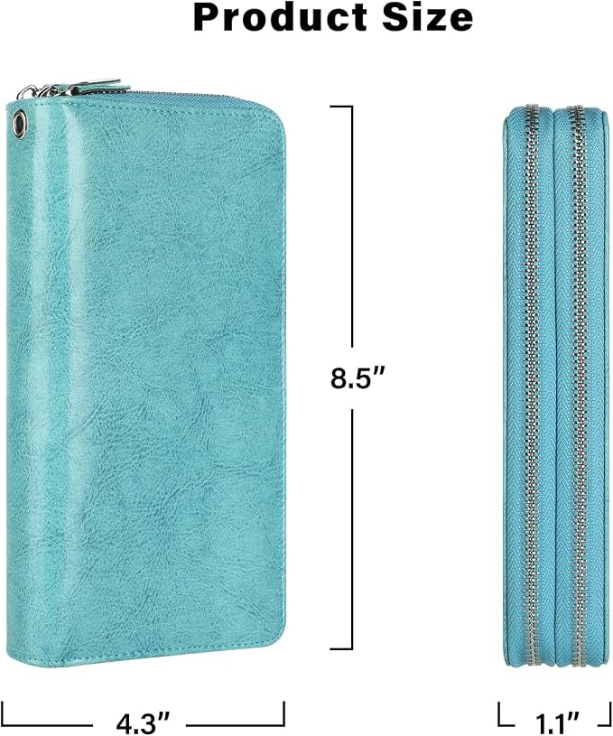 Lavemi Small Compact Women Wallet RFID Blocking Genuine Leather Bifold Purse with ID Windows