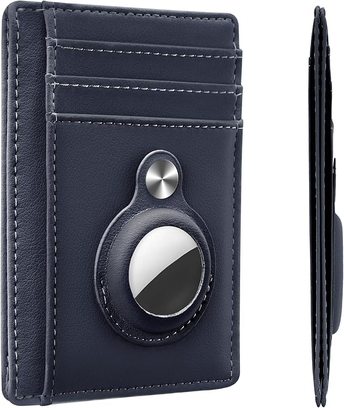 Hawanik Slim Minimalist Front Pocket Air Tag Wallet, RFID Blocking Card Holder Wallet with Airtag Holder