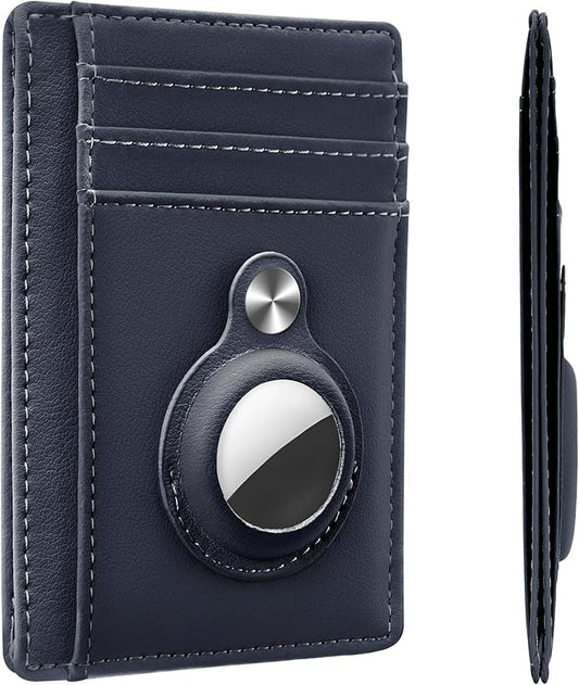 Hawanik Slim Minimalist Front Pocket Air Tag Wallet, RFID Blocking Card Holder Wallet with Airtag Holder