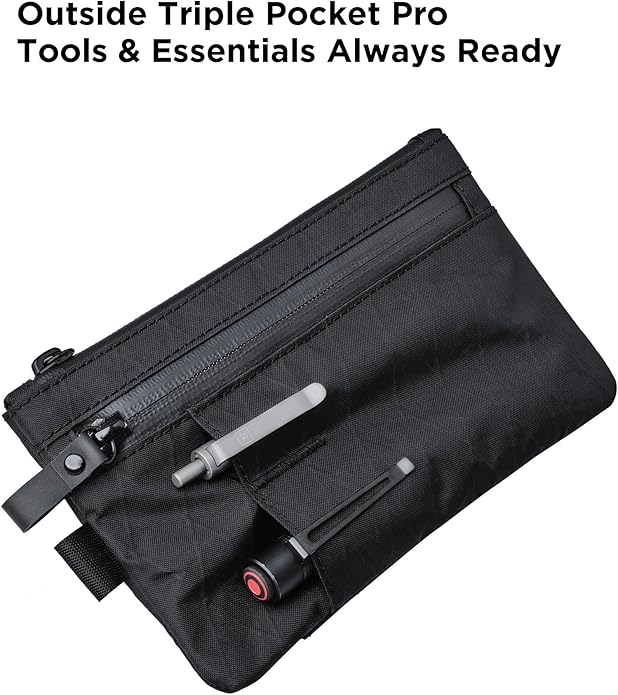 ALPAKA Zip Clutch, Zipper Wallet and EDC Carrier - RFID Blocking Material Passport Wallet- 3 External Slots for EDC Gear