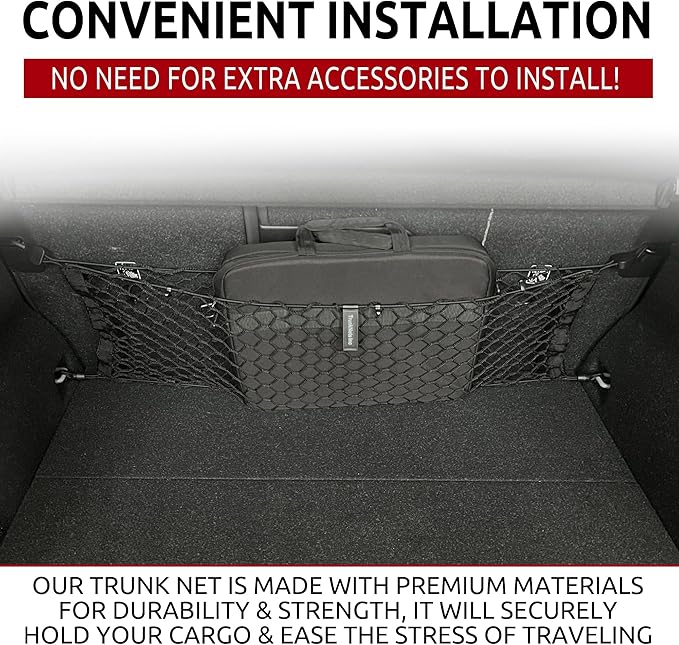 Envelope Style Automotive Elastic Trunk Mesh Cargo Net for Volvo XC40 2018-2026 - Premium Trunk Organizers and Storage - Luggage Net for SUV - Best Car Organizer for Volvo XC 40