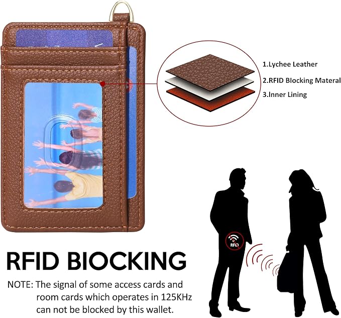 Badiya Credit Card Holder Slim Minimalist Wallet, Front Pocket Purse RFID Blocking Wallet Compact Card Case with ID Window for Women & Men