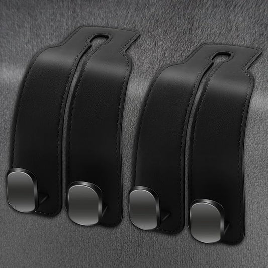 Amelity Car Seat Back Storage Hook, 2 Pack Car Headrest Hooks, Cute Car Purse Hanger for Handbags, Purses, Bags, Daily Car Accessories - Black