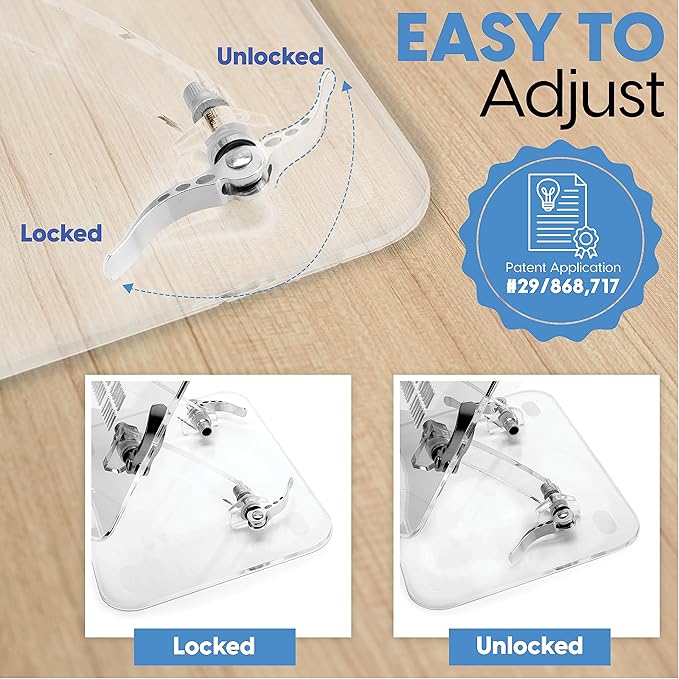 DuraClear Acrylic Laptop Stand for Desk ??Ergonomic Adjustable Acrylic Computer Stand - Clear Laptop Stand with Enhanced Airflow and Workspace Elevation