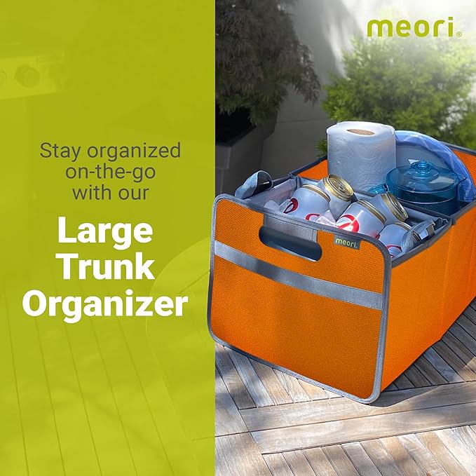 meori A100022 Foldable Box Classic Large Tangerine Orange Collapsible Organize Storage Carry Moving Collection Laundry Toys Records Books