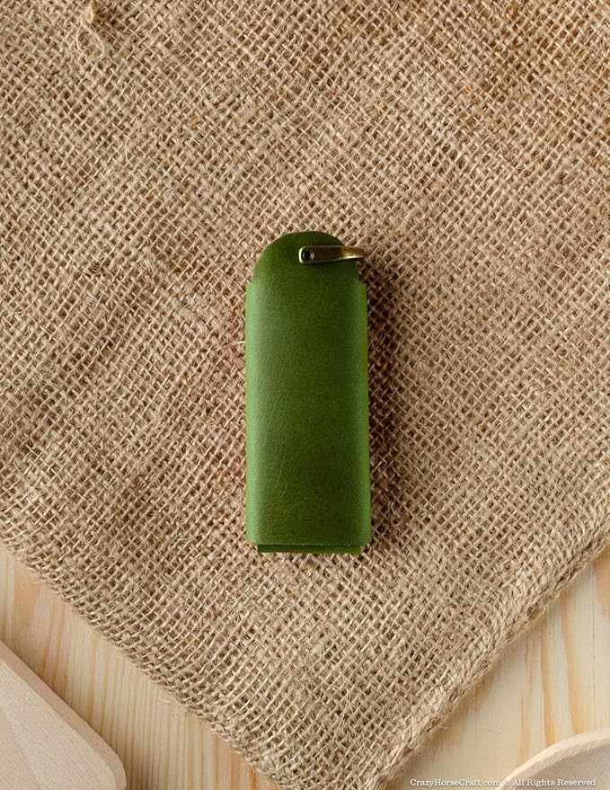 Crazy Horse Craft, Leather Key Holder, Keychain, Minimalist Keyring, Fob, EDC Organizer Cover Sleeve Finder Bag Tag Case