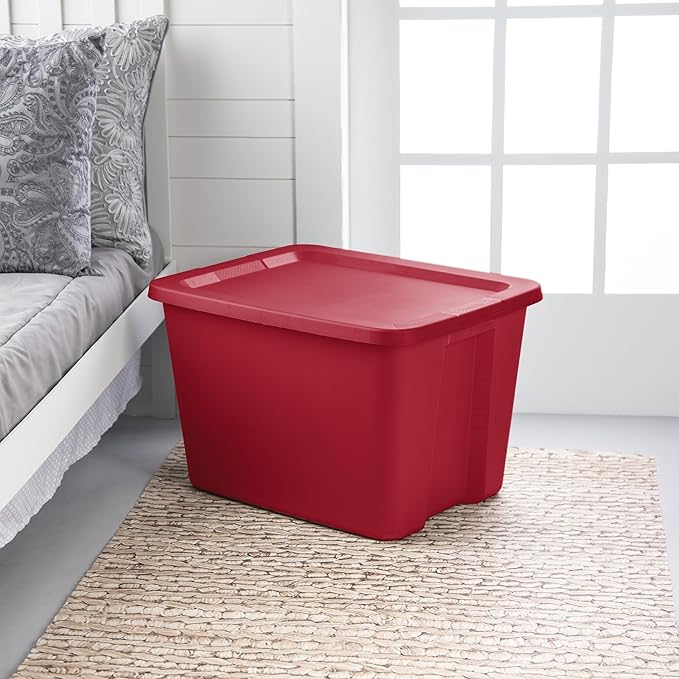 18 Gallon Plastic Storage Bins with Lids, Large Stackable Tote Containers for Home Organization