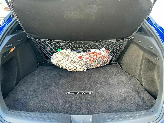 Rear Trunk Organizer Cargo Net for Toyota C-HR 2018-2022 – Envelope Style Cargo Net for SUV - Premium Mesh Elastic Car Trunk Organizer Vehicle Carrier Storage –Compatible with C-HR