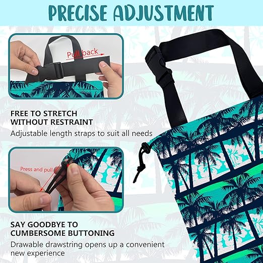 Car Garbage Bag Tropical Green Palm Trees Hanging Canvas Car Trash Bag Waterproof Drawstring Car Back Seat Organizer for Car Back Front Seat Console with Adjustable Buckle