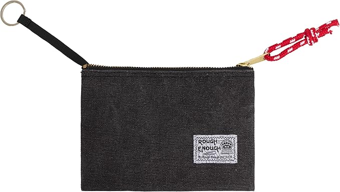 Rough Enough Passport Wallet for Men Women Compact Travel Pouch for Documents ID Essentials with Key Ring Heavy Duty Canvas