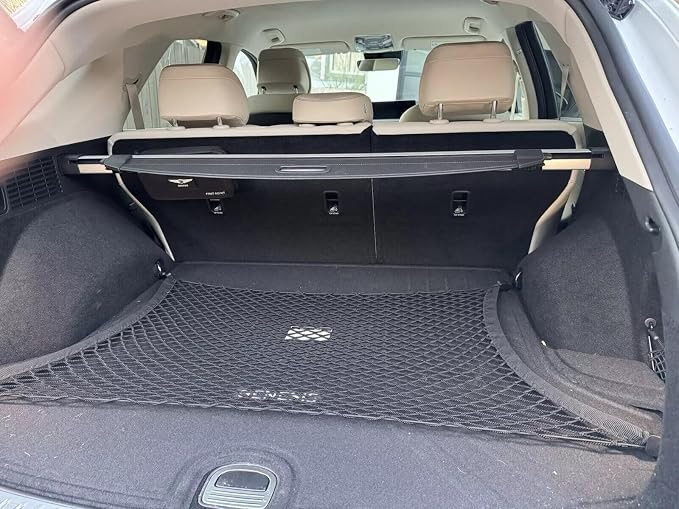 Rear Trunk Organizer Cargo Net for Genesis GV70 2022-2026 – Floor Style Cargo Net for SUV – Premium Mesh Elastic Car Trunk Organizer Vehicle Carrier Storage – Compatible with GV70