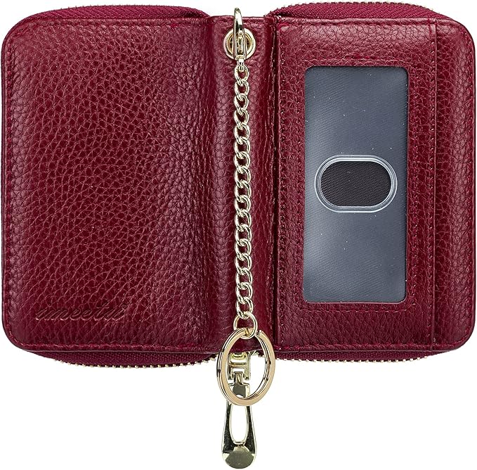 imeetu Rfid Credit Card Holder,Genuine Leather Businese Card Case,Rfid Blocking Wallet for Women & Men