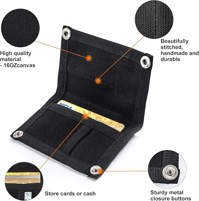 Kosibate EDC Pouch, EDC Organizer, Tool Pouch for Knife/Flashlight/Tactical Pen/Card-Men's Slim Pocket Organizer for Daily Carry