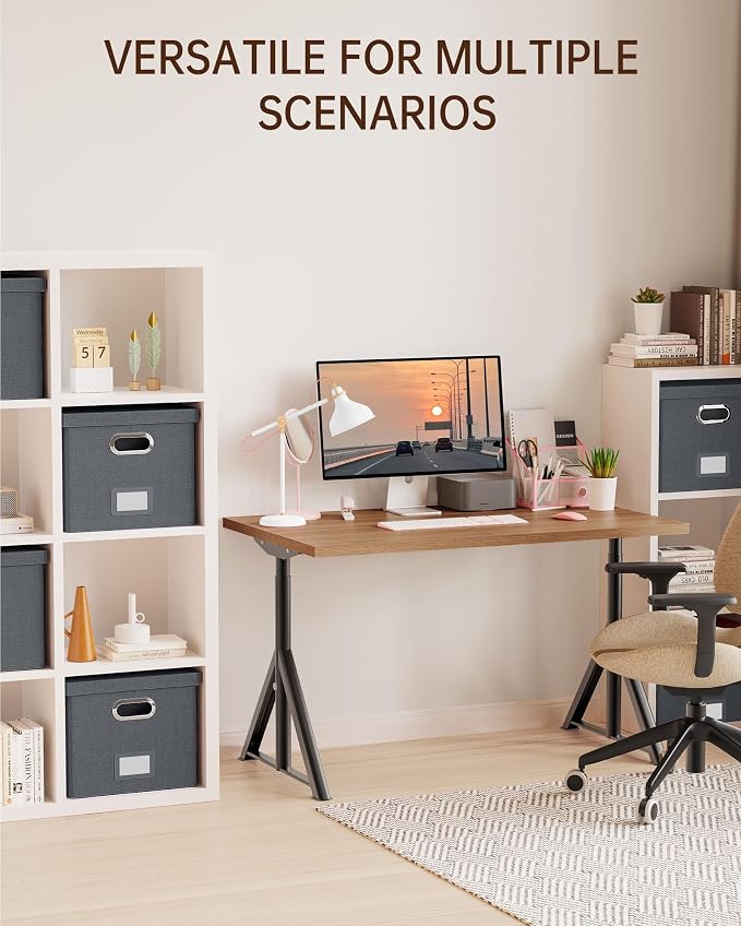 Oterri File Organizer, File Box, File Cabinet for Letter File Folder Storage, Hanging File Organizer for Office/Decor/Home,Document Organizer, 1 Pack,Dark-Gray-Box Only